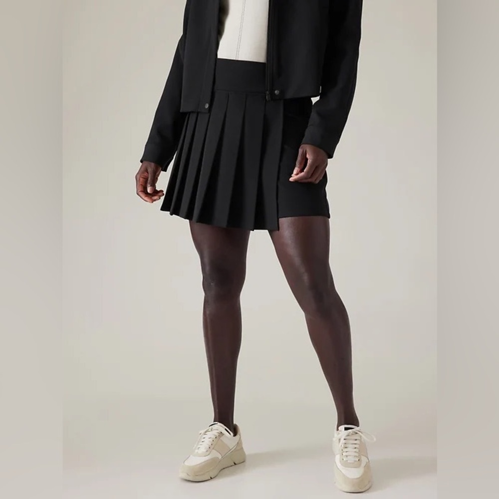 Athleta Black Pleated Tennis Skirt